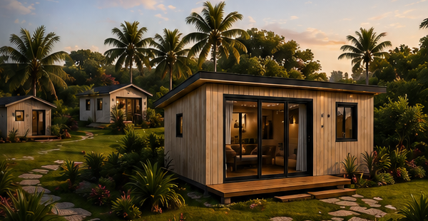 Terrain tropical prêt pour installation d'une maison modulaire